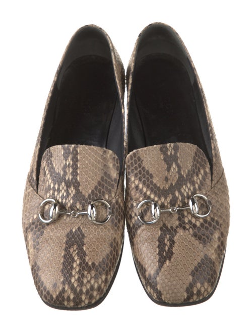 Gucci Horsebit Accent Python Loafers