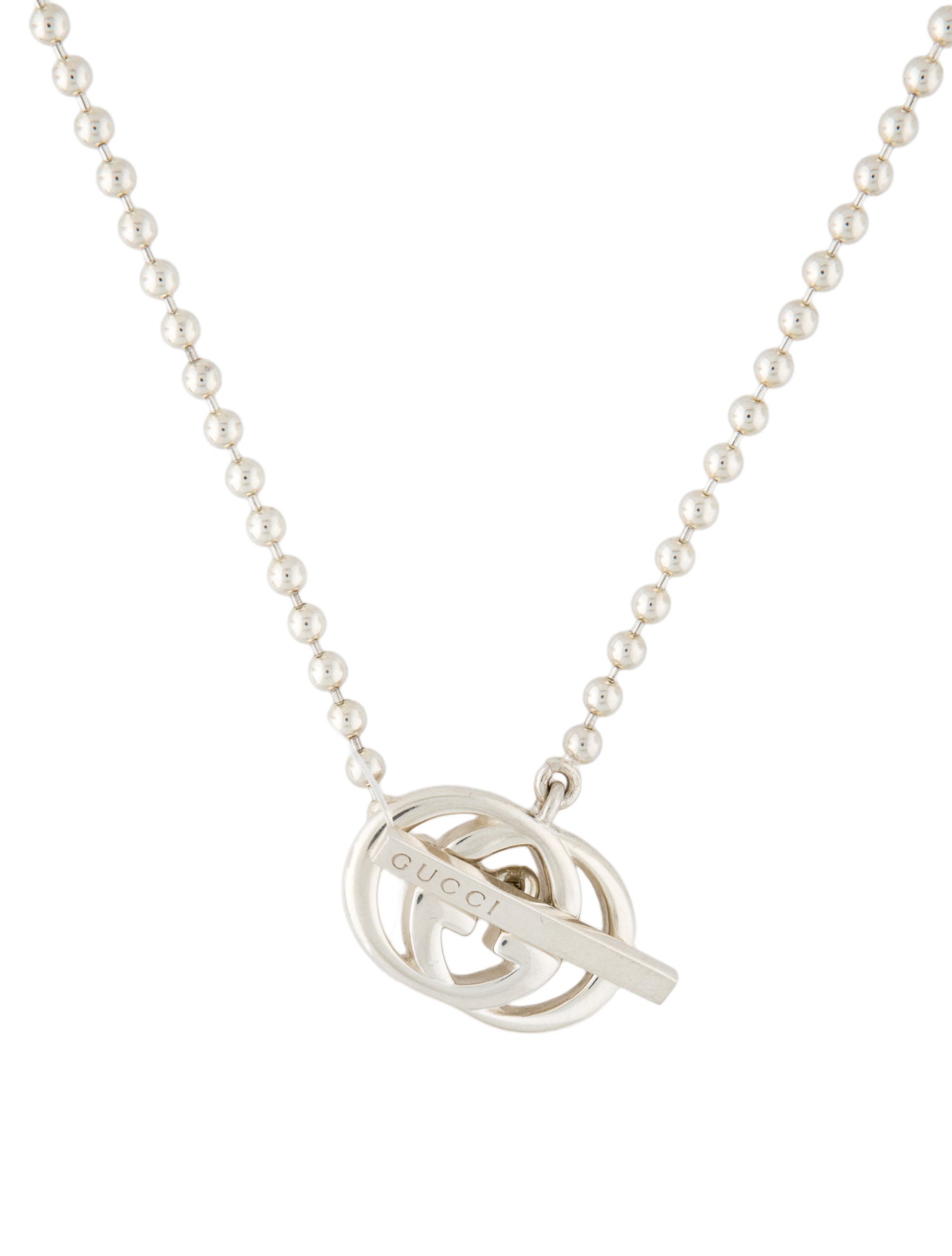 Gucci Interlocking G Toggle Necklace - 925 Sterling Silver