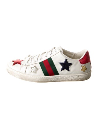 Gucci Web Accent Leather Sneakers