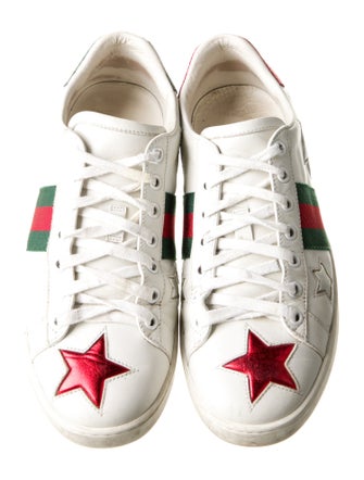 Gucci Web Accent Leather Sneakers