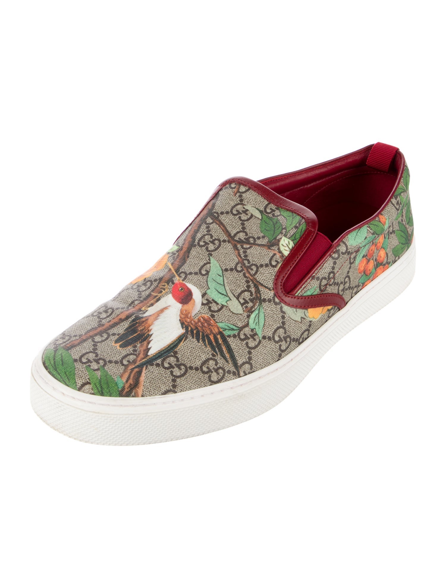 Gucci GG Supreme Leather Trim Embellishment Sneakers