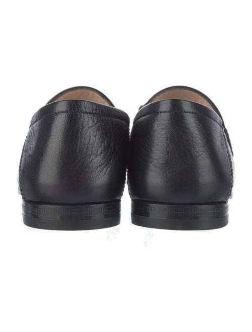 Gucci Web Accent Leather Loafers