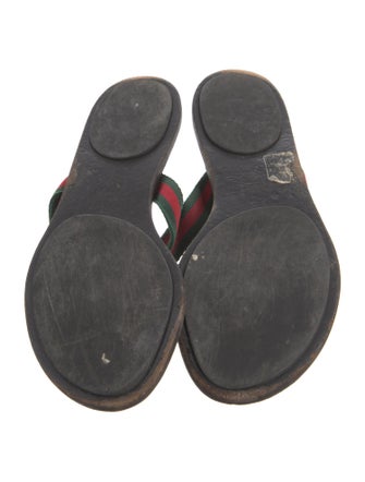 Gucci Web Accent Leather Slides