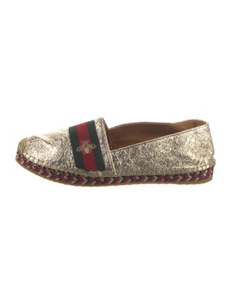 Gucci Web Accent Leather Espadrilles