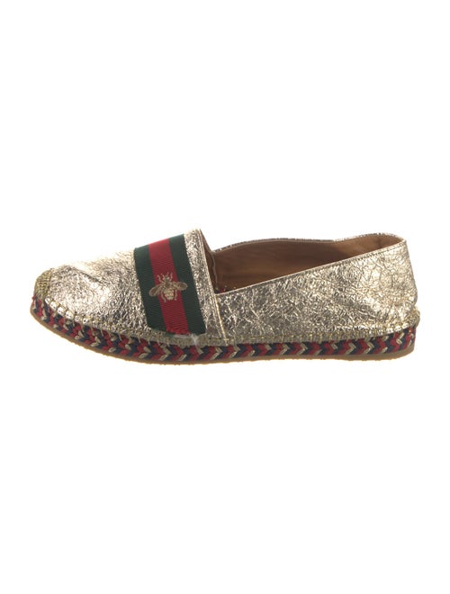Gucci Web Accent Leather Espadrilles