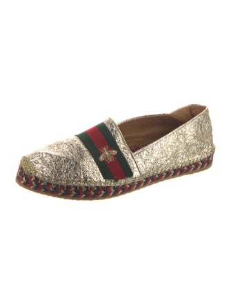 Gucci Web Accent Leather Espadrilles