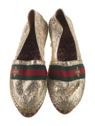 Gucci Web Accent Leather Espadrilles