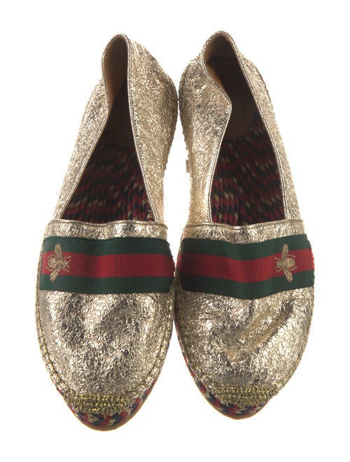 Gucci Web Accent Leather Espadrilles