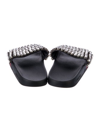 Gucci Sylvie Web Accent Leather Slides