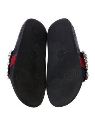 Gucci Sylvie Web Accent Leather Slides