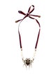 Gucci Faux Pearl & Crystal Bee Pendant Necklace