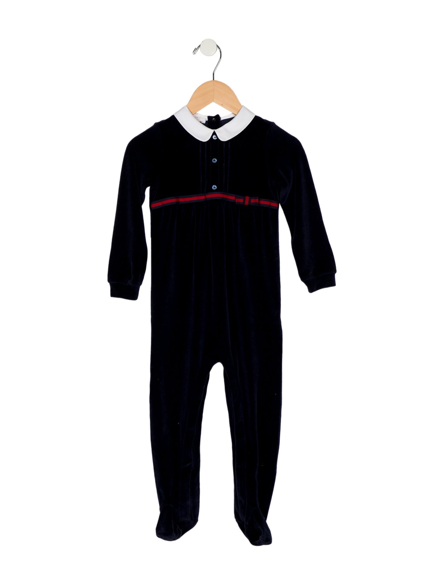 Gucci Infant Girls' Velvet Long-Sleeve Onesie