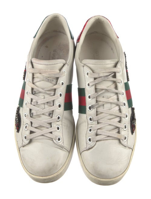 Gucci Web Accent Leather Sneakers