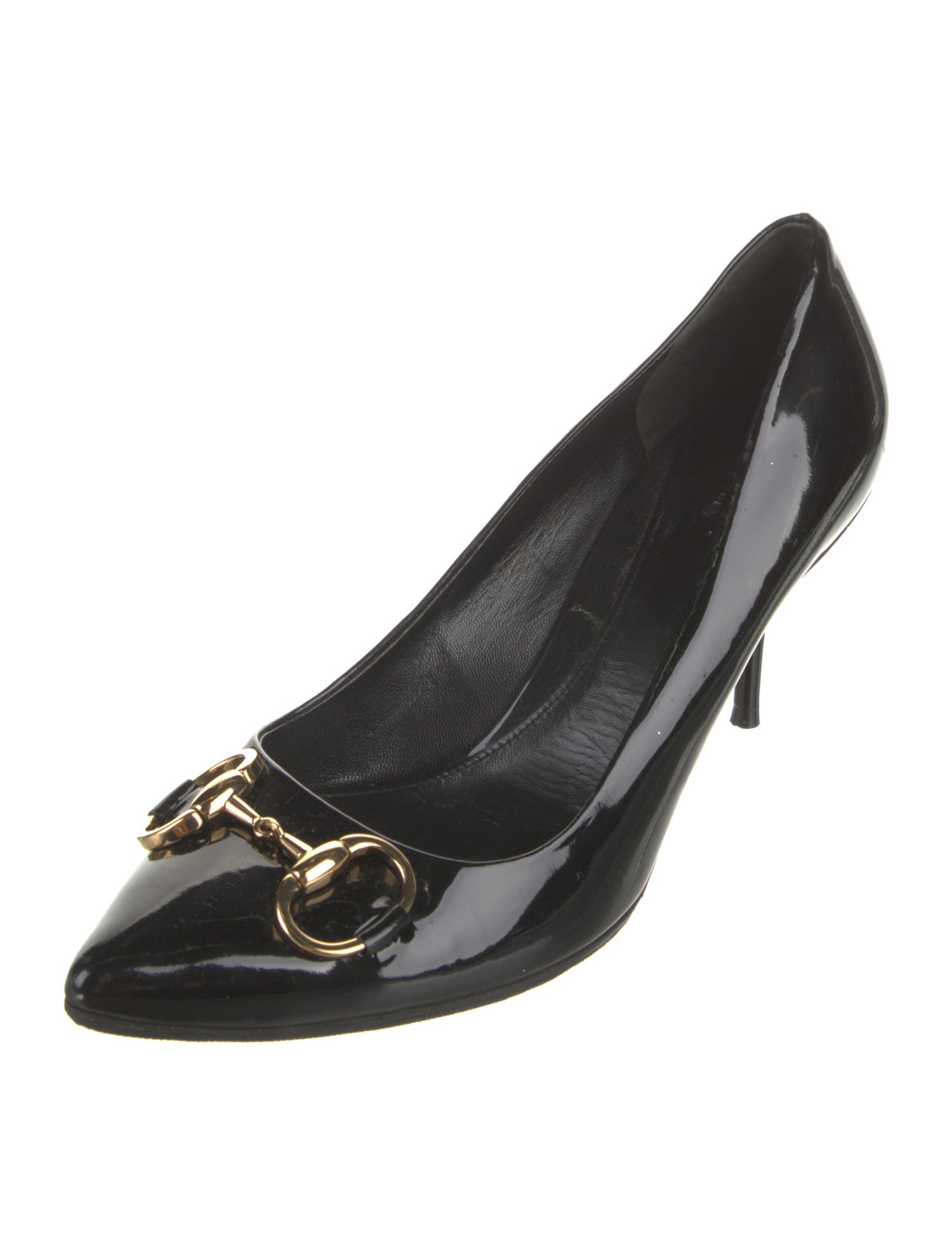 Gucci Horsebit Accent Patent Leather Pumps