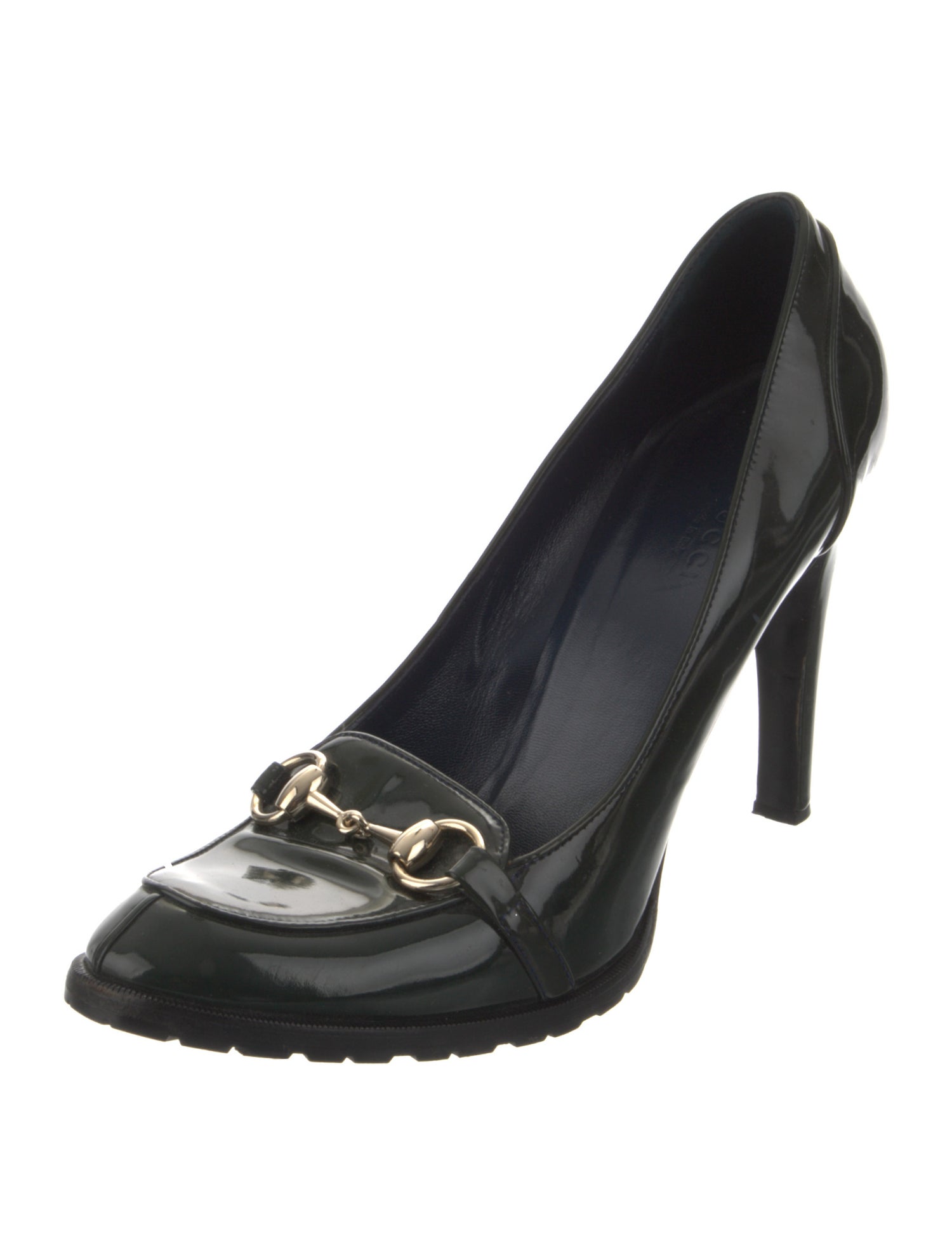 Gucci Horsebit Accent Patent Leather Pumps
