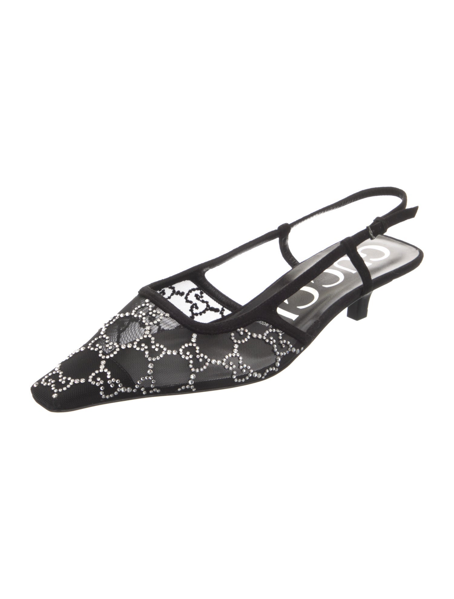 Gucci GG Signature Mesh Slingback Pumps