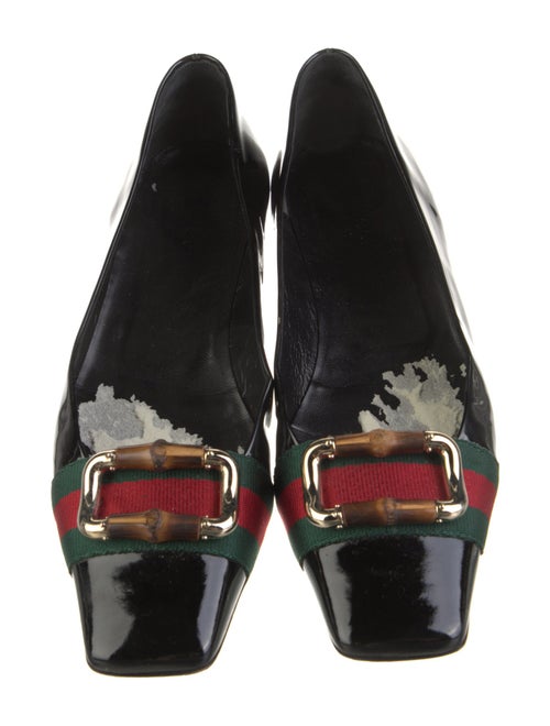 Gucci Web Accent Patent Leather Ballet Flats