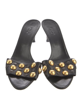 Gucci Babouska Accents Leather Slides