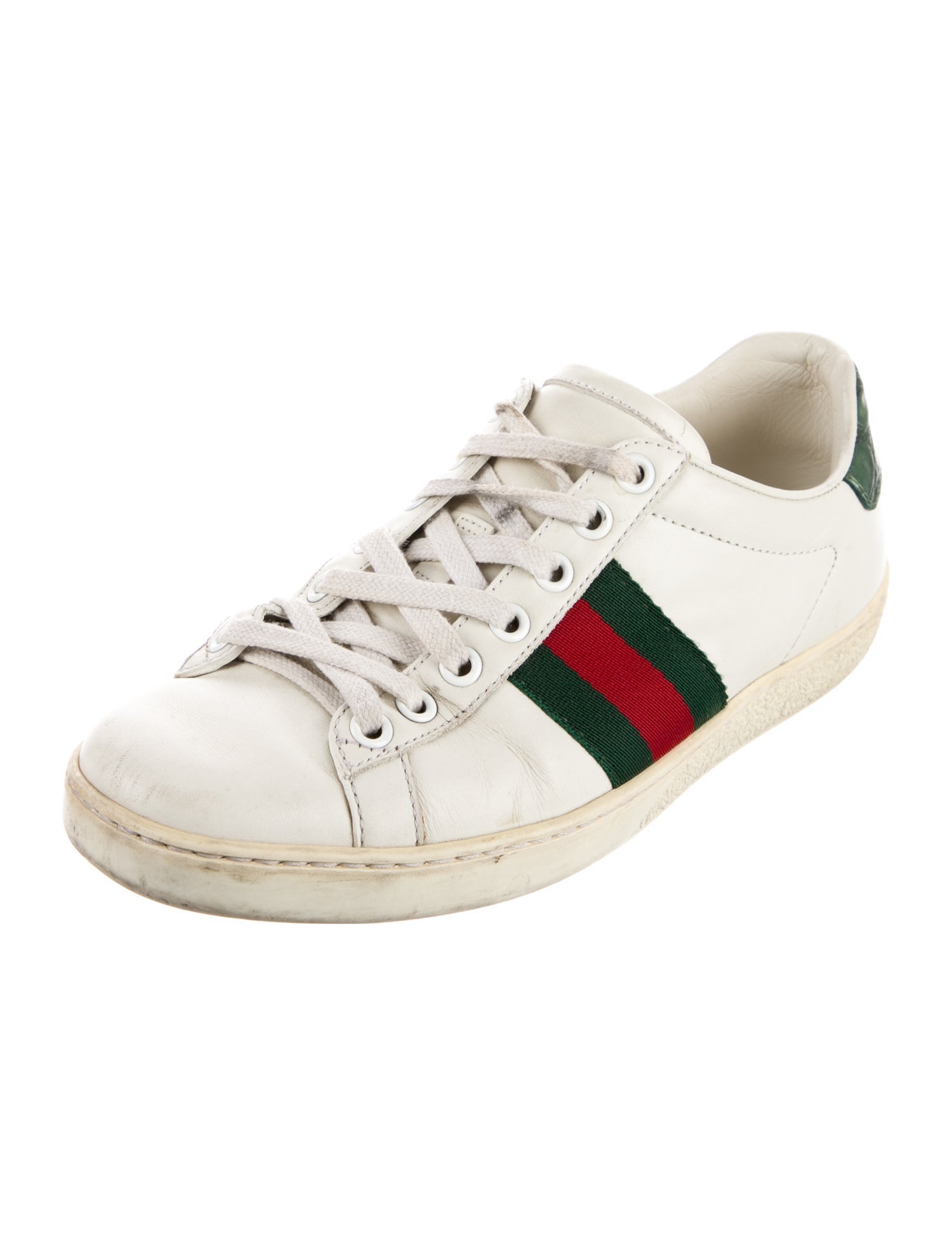Gucci Web Accent Leather Sneakers