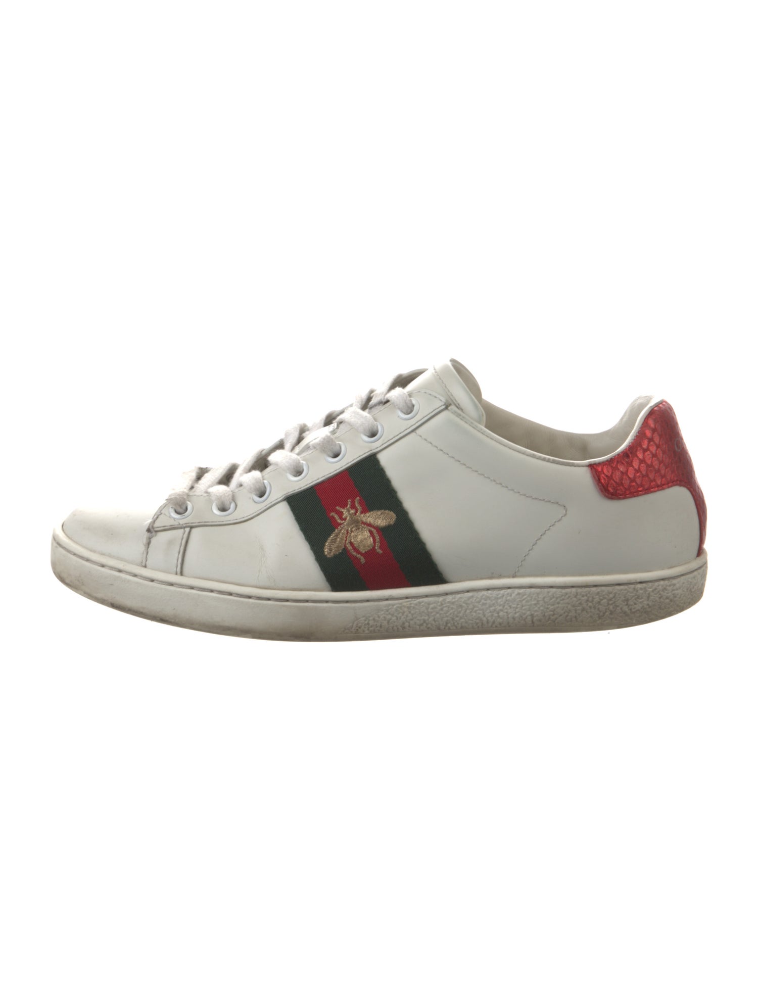 Gucci Web Accent Leather Sneakers