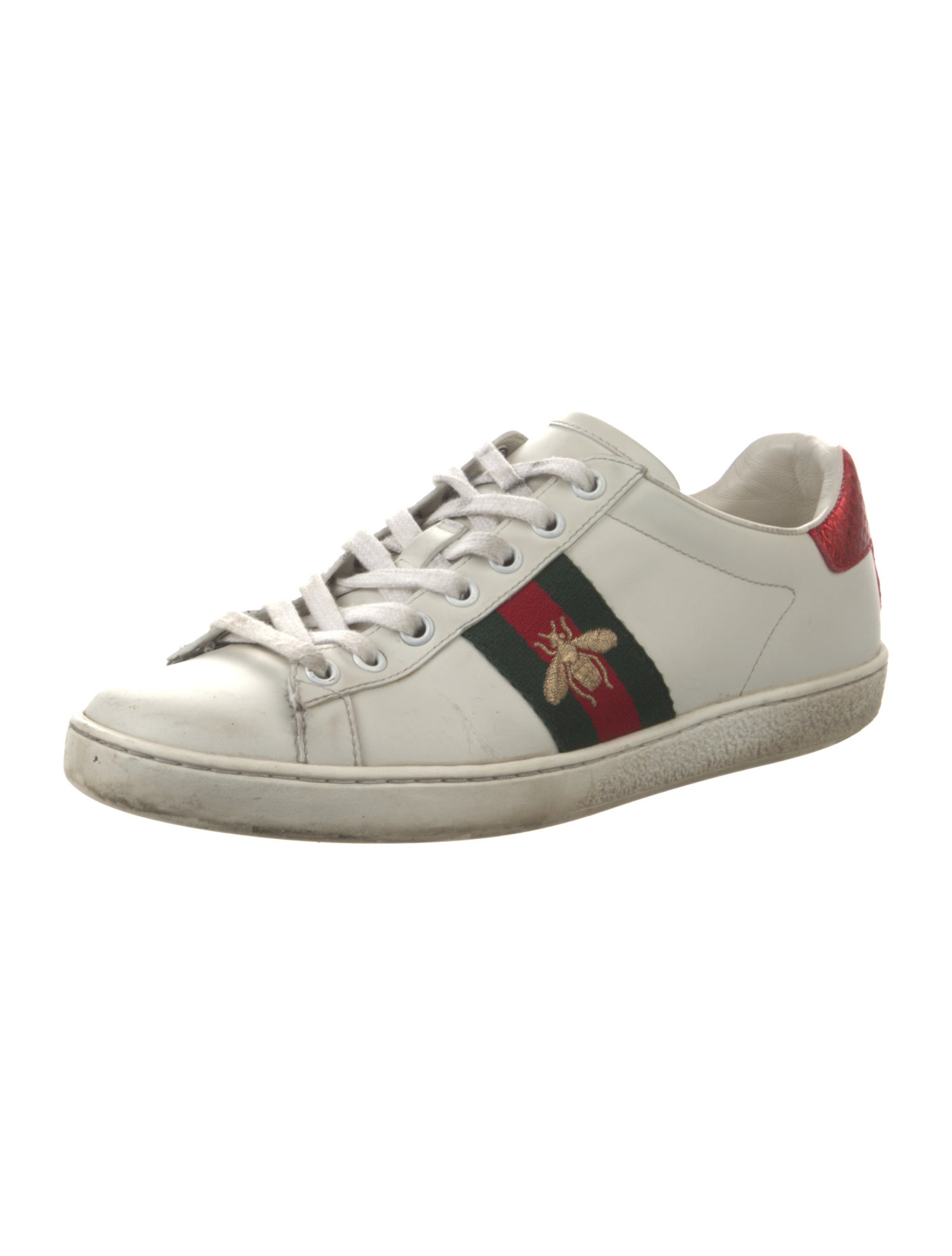 Gucci Web Accent Leather Sneakers
