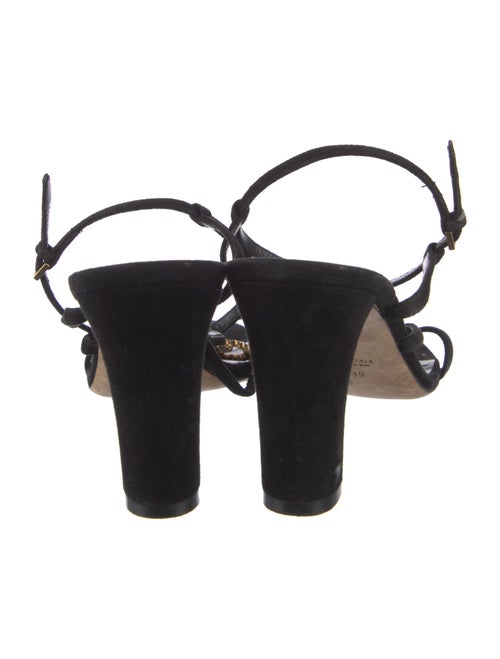 Gucci Interlocking G Logo Suede T-Strap Sandals
