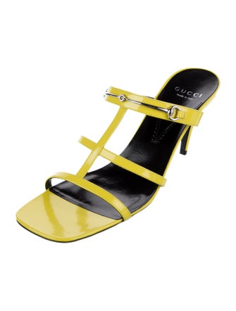 Gucci Horsebit Accent Patent Leather Slides w/ Tags