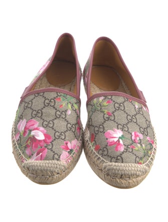 Gucci Blooms Print Whipstitch Trim Espadrilles