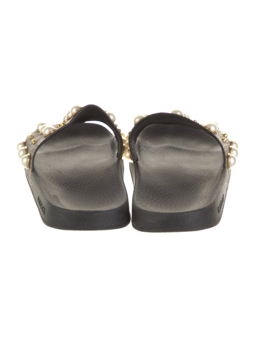 Gucci Faux Pearl Accents Rubber Slides