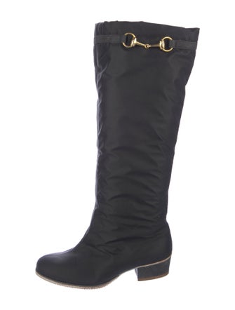 Gucci Web Accent Nylon Riding Boots