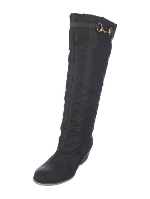 Gucci Web Accent Nylon Riding Boots