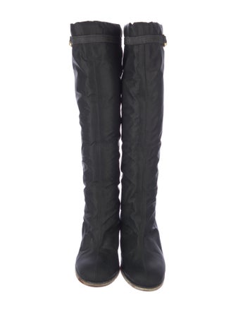 Gucci Web Accent Nylon Riding Boots