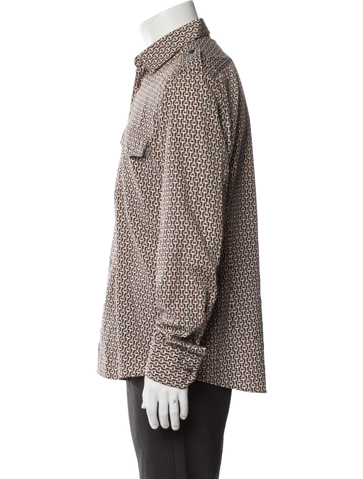 Gucci Graphic Print Long Sleeve Dress Shirt