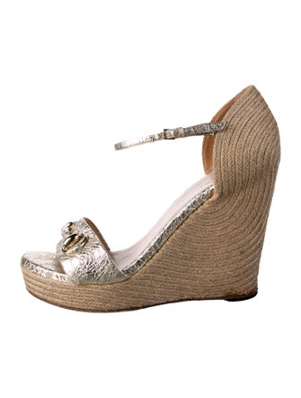 Gucci Horsebit Accent Leather Espadrilles