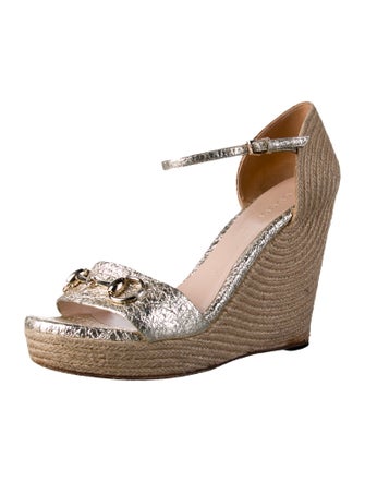 Gucci Horsebit Accent Leather Espadrilles