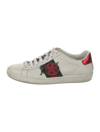 Gucci Web Accent Leather Sneakers