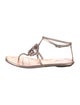 Gucci Interlocking G Logo Leather T-Strap Sandals