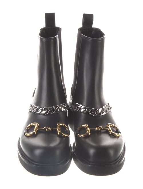 Gucci Leather Chain-Link Accents Chelsea Boots
