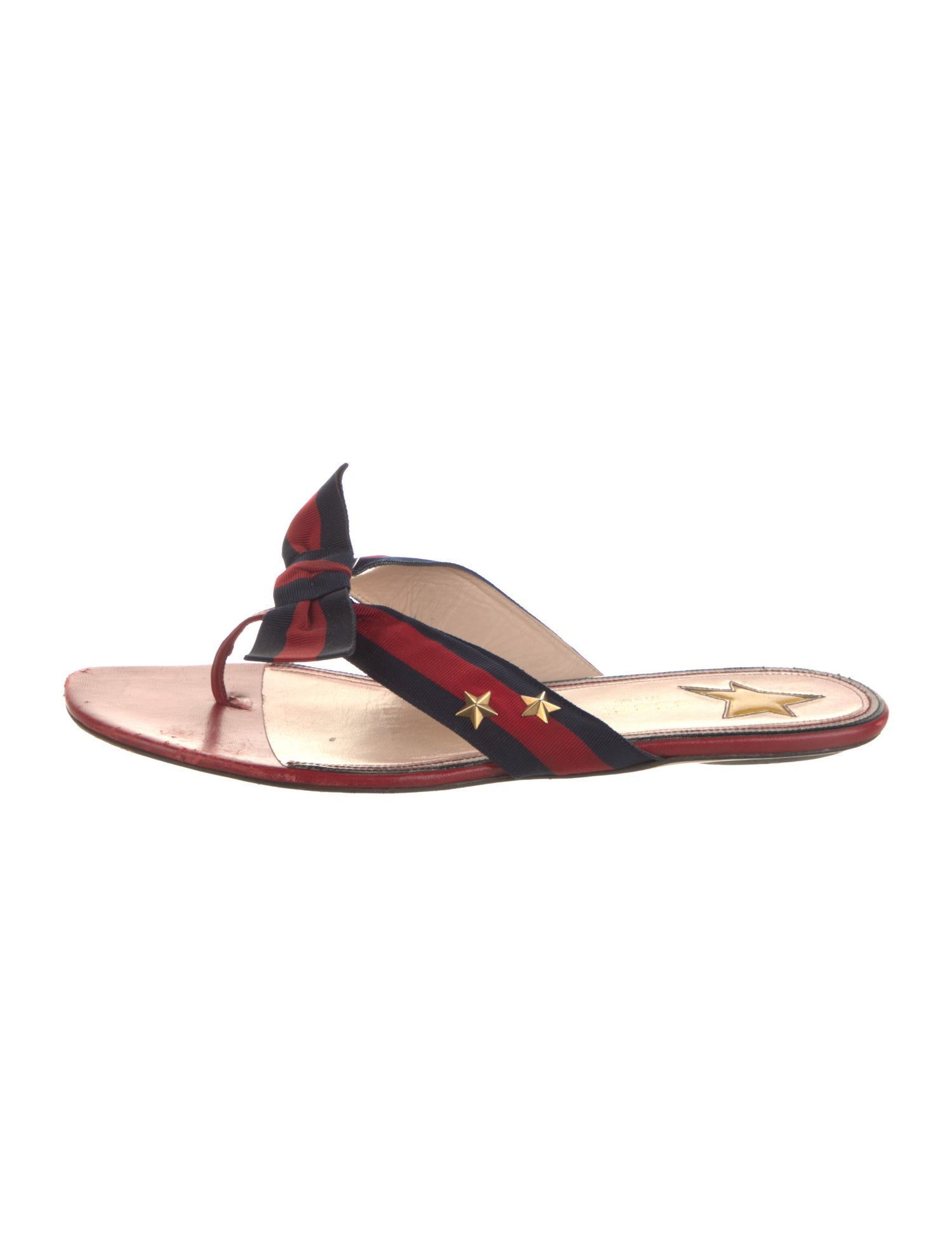 Gucci Sylvie Web Accent Bow Accents Slides