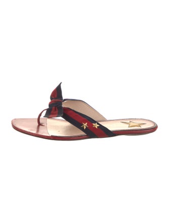 Gucci Sylvie Web Accent Bow Accents Slides