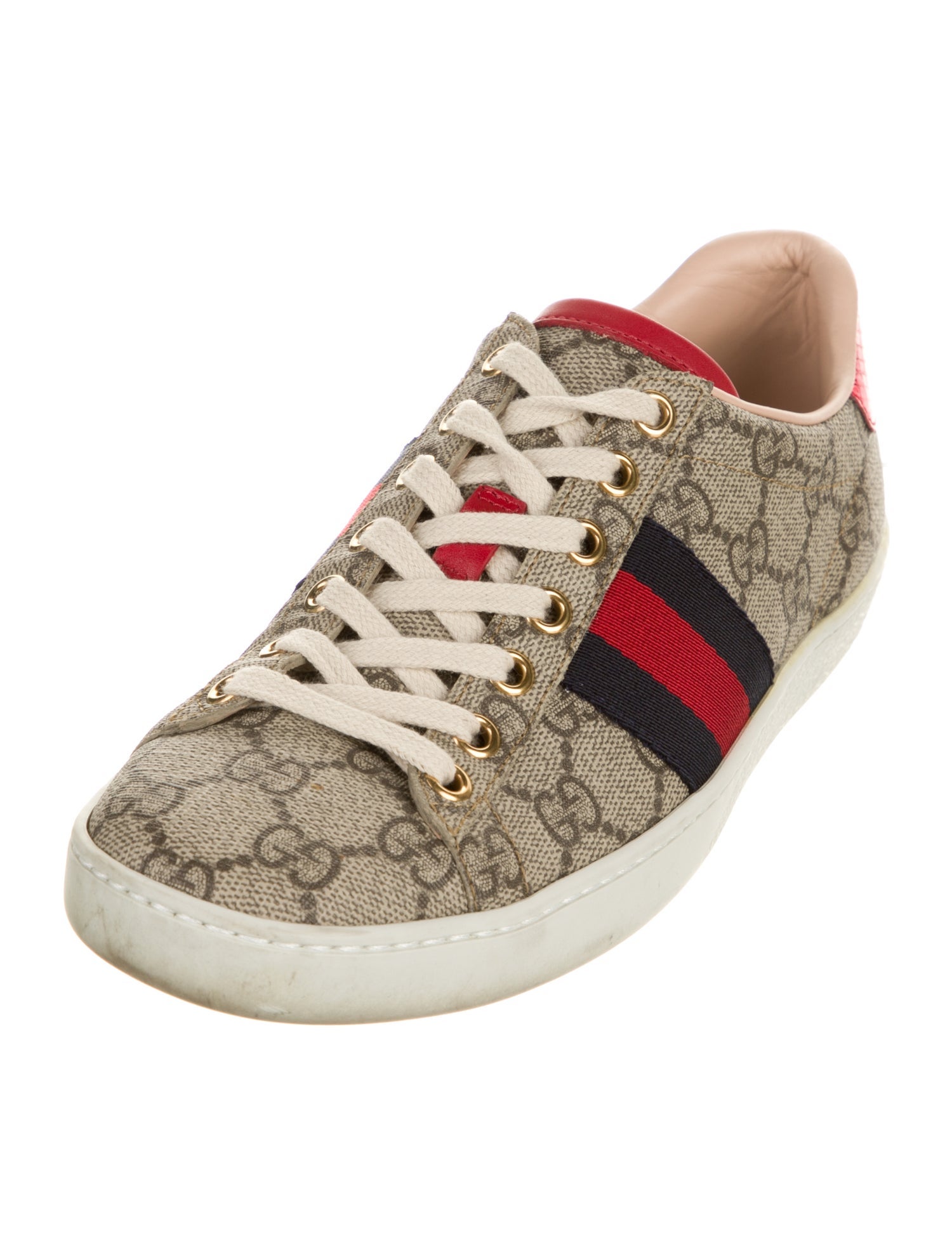 Gucci GG Supreme Leather Trim Embellishment Sneakers