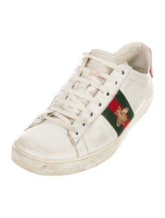 Gucci Web Accent Leather Sneakers