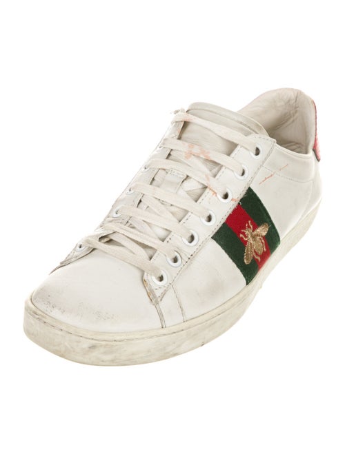 Gucci Web Accent Leather Sneakers