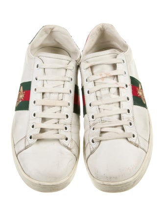 Gucci Web Accent Leather Sneakers