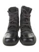 Gucci Web Accent Leather Combat Boots
