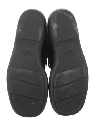 Gucci Web Accent Leather Combat Boots