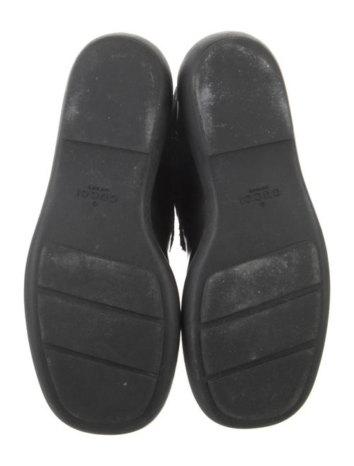 Gucci Web Accent Leather Combat Boots