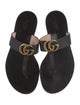 Gucci Double G Logo Leather T-Strap Sandals