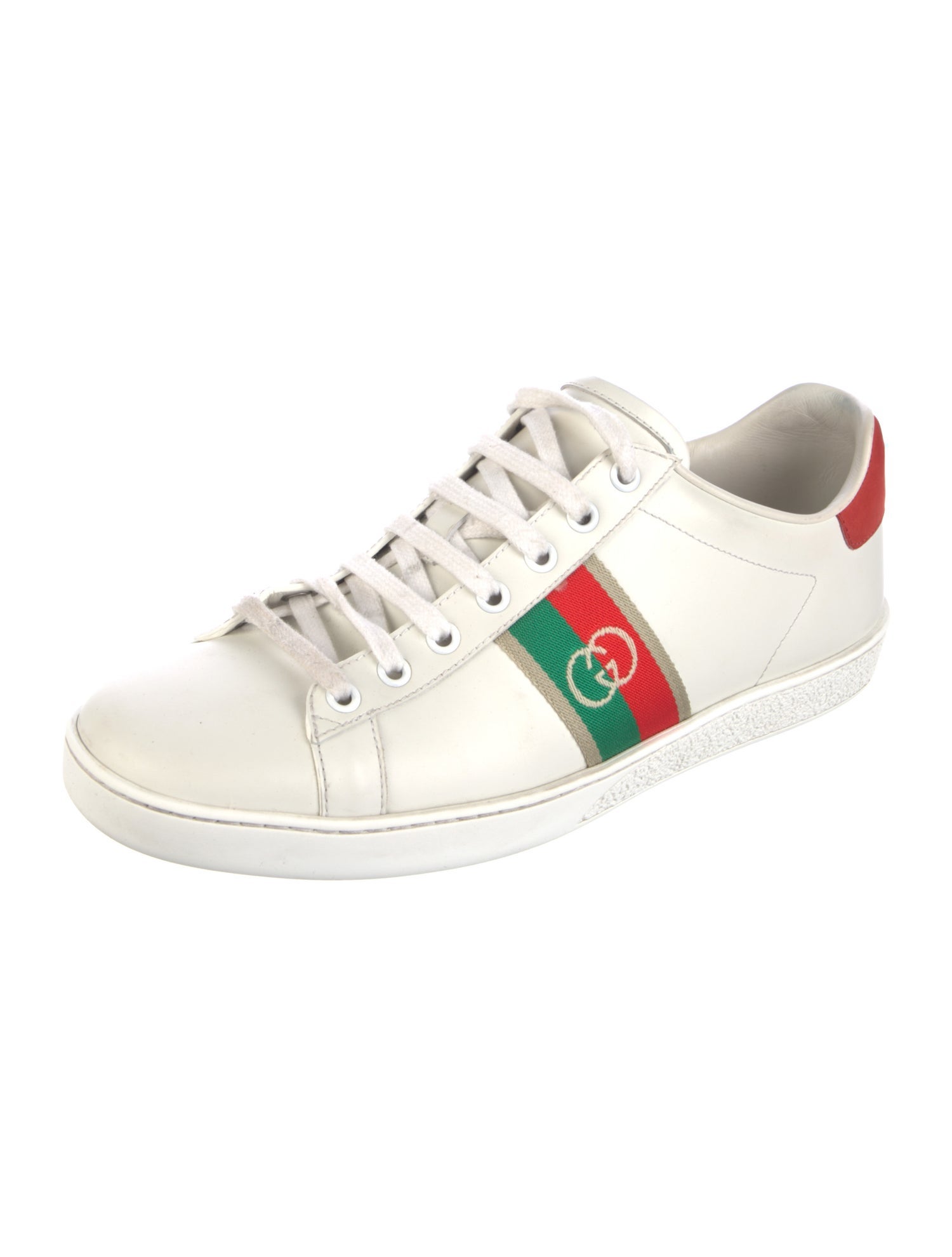Gucci Web Accent Leather Sneakers
