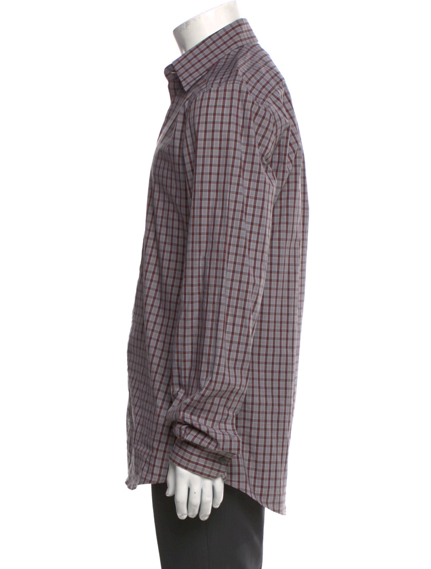 Gucci Plaid Print Long Sleeve Dress Shirt